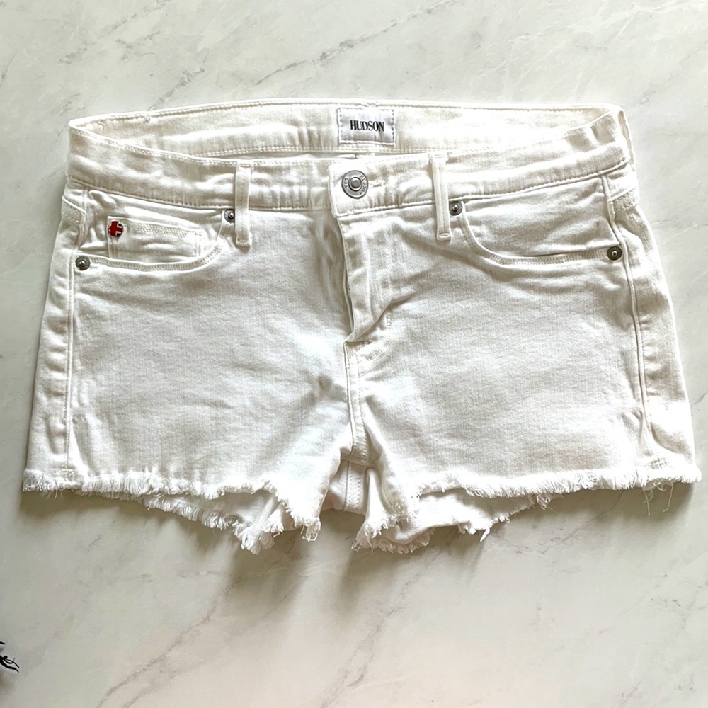 Hudson white jean shorts size 27